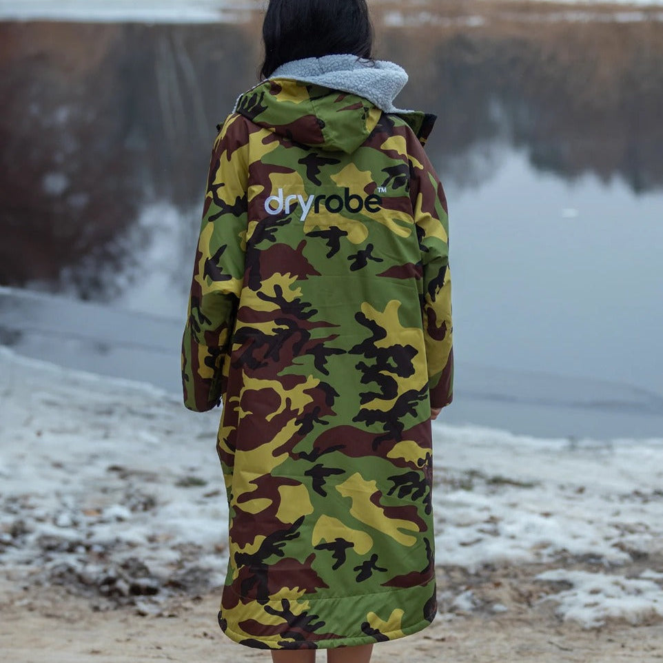 Dryrobe Advance Long Sleeve Changing Robe - Camo / Grey