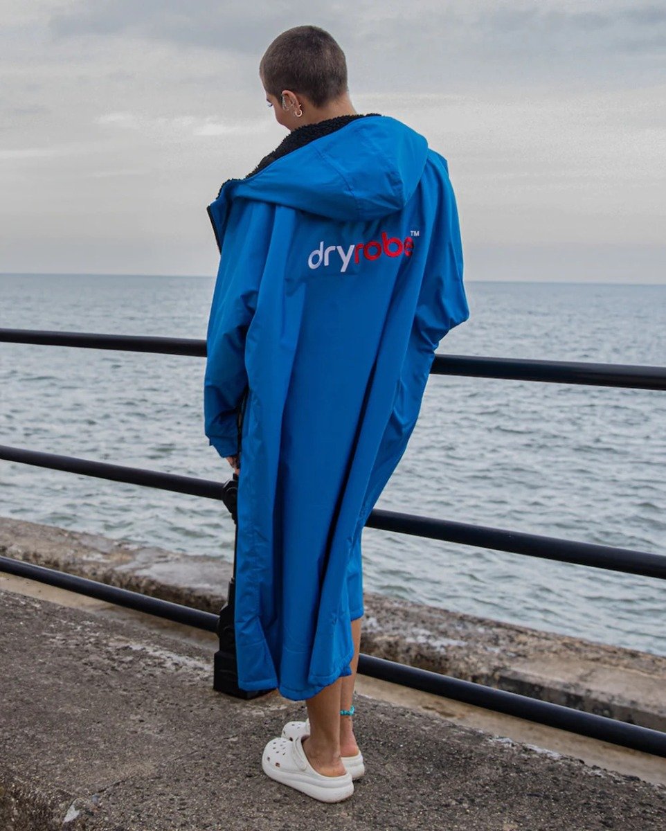 Dryrobe Advance Long Sleeve Changing Robe - Cobalt Blue / Black
