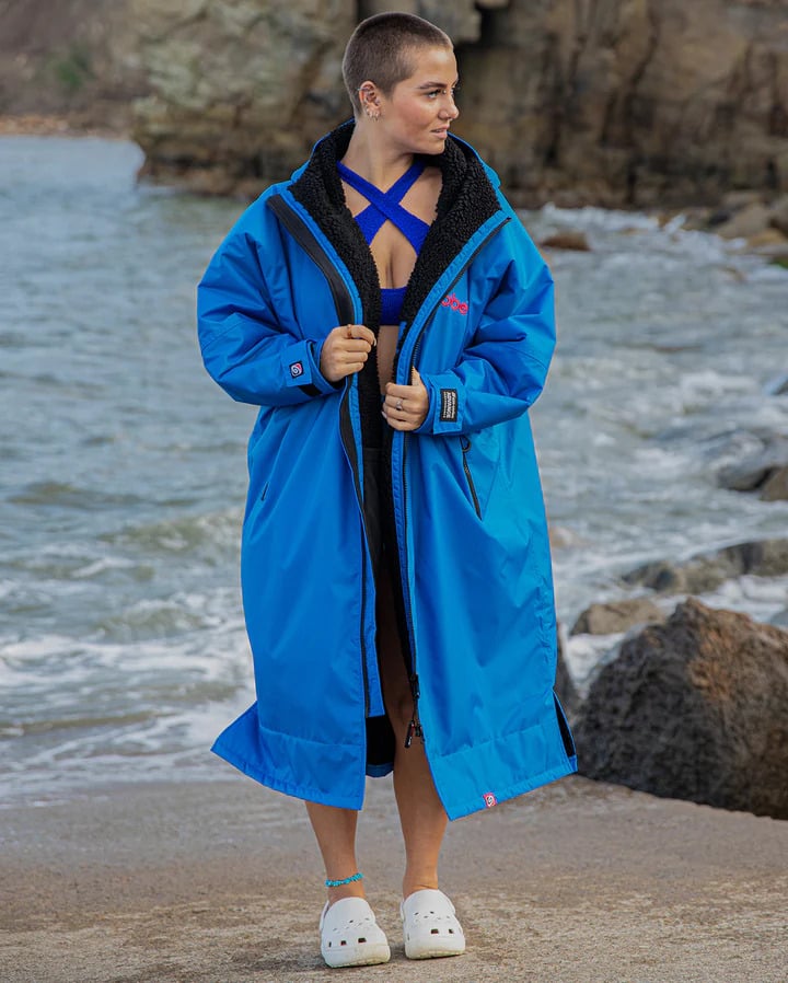 Dryrobe Advance Long Sleeve Changing Robe - Cobalt Blue / Black