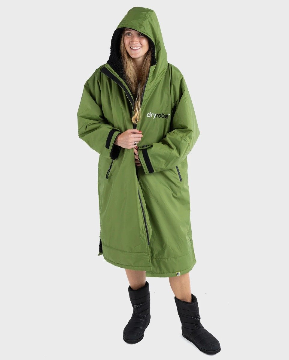 Dryrobe Advance Long Sleeve Changing Robe - Dark Green / Black