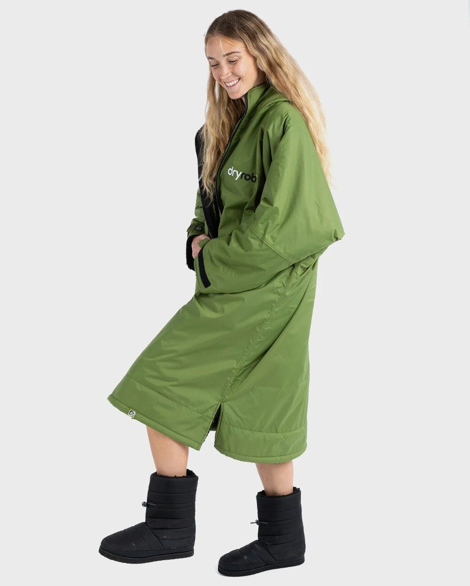 Dryrobe Advance Long Sleeve Changing Robe - Dark Green / Black