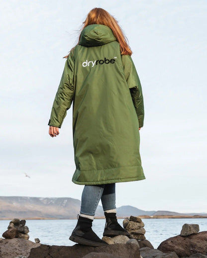 Dryrobe Advance Long Sleeve Changing Robe - Dark Green / Black