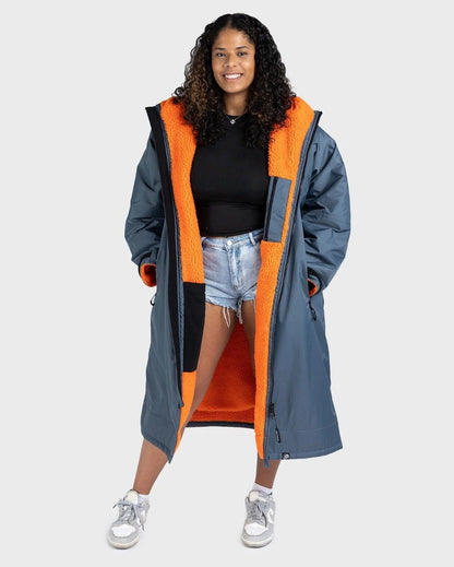 Dryrobe Advance Long Sleeve Changing Robe - Dark Grey / Orange