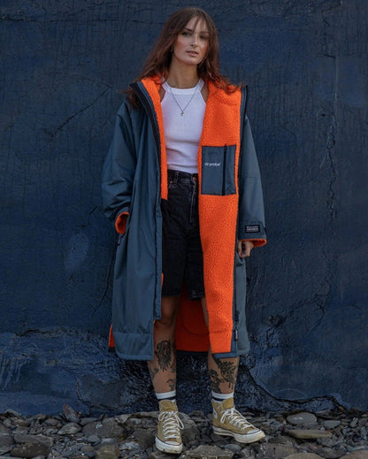 Dryrobe Advance Long Sleeve Changing Robe - Dark Grey / Orange