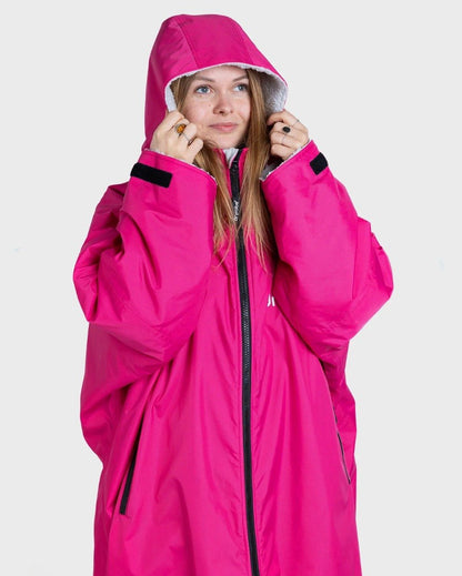 Dryrobe Advance Long Sleeve Changing Robe - Pink / Light Grey