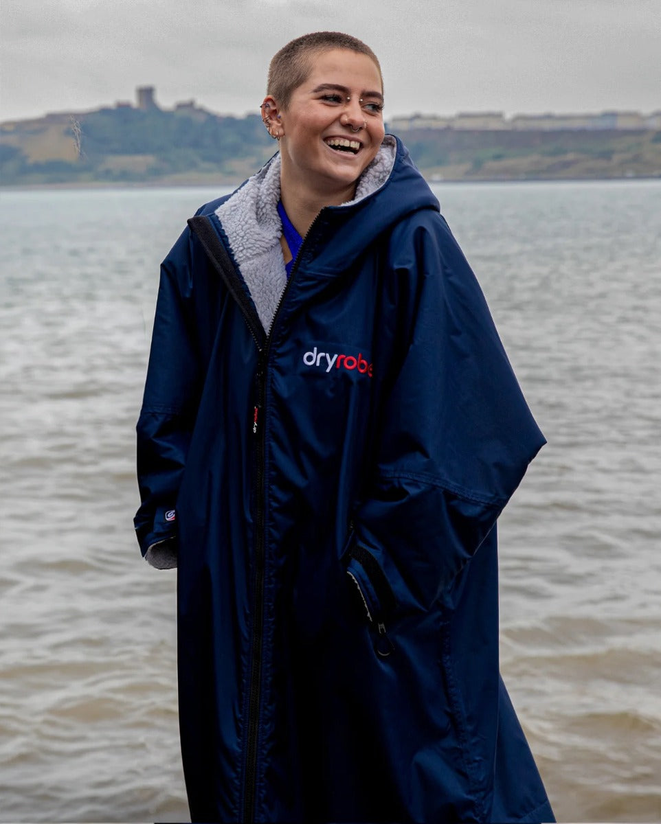 Dryrobe Advance Long Sleeve Change Robe - Navy / Grey