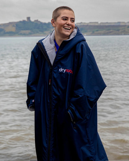Dryrobe Advance Long Sleeve Change Robe - Navy / Grey
