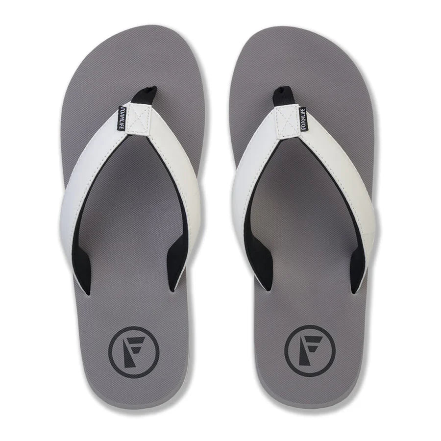 Foamlife Men's Traa Flip-Flops - Stone Grey / White