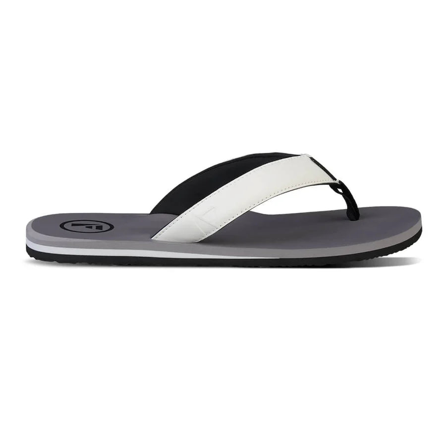 Foamlife Men's Traa Flip-Flops - Stone Grey / White