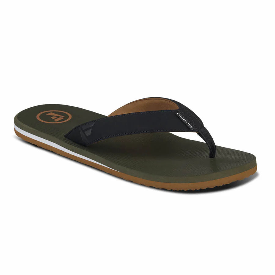 Foamlife Mens Traa SC Flip Flops in Olive Green