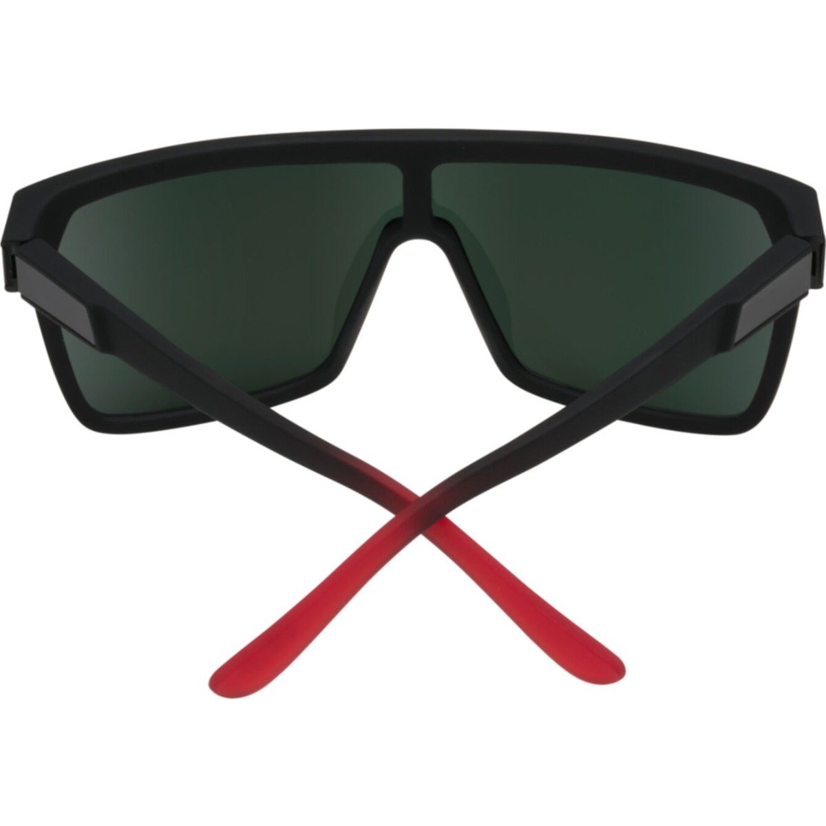 SPY Flynn Soft Matte Black Red Fade Sunglasses - HD Plus Grey/Green/Red Mirror