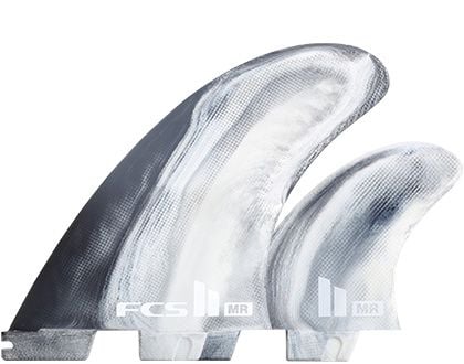 FCS II MR PC Twin + Stabiliser Fins - Black/White