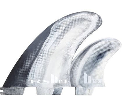 FCS II MR PC Twin + Stabiliser Fins - Black/White
