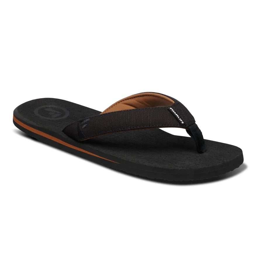 Foamlife Mens Mully Flip Flops in Black