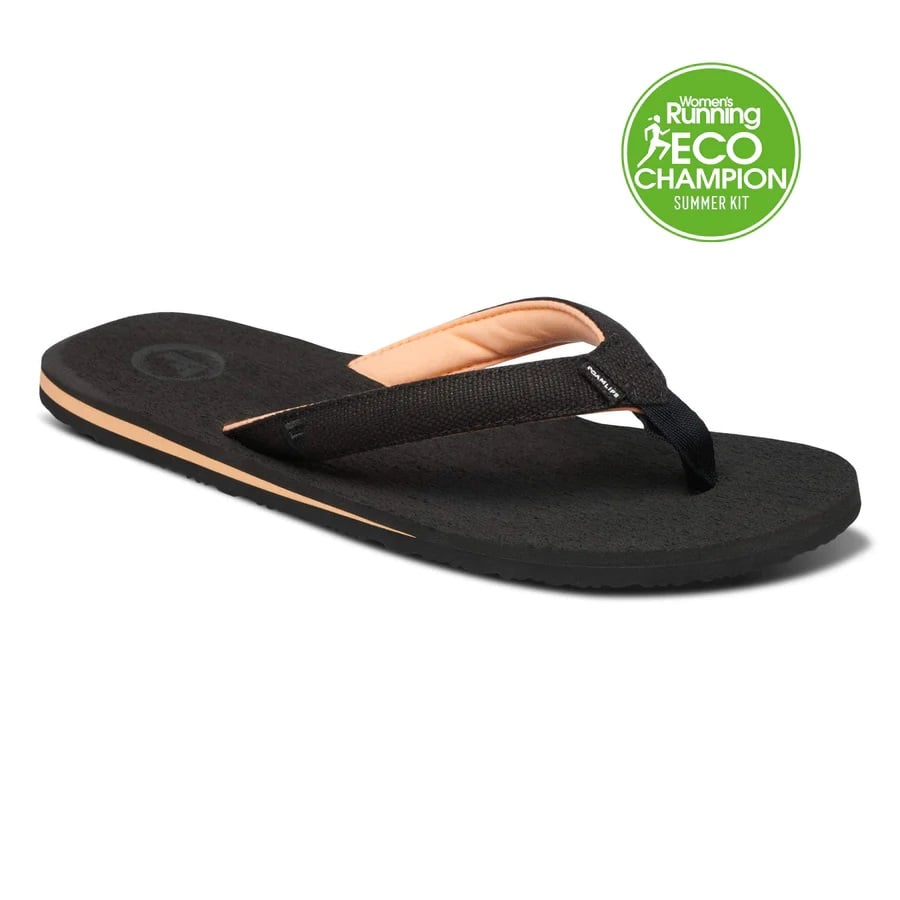 Foamlife Womens Wahoo Flip Flops in Black