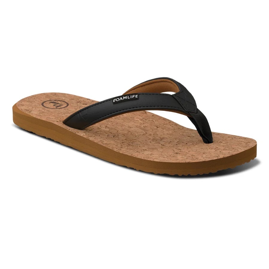 Foamlife Goldie Earth Cork Flip Flops in Latte Brown