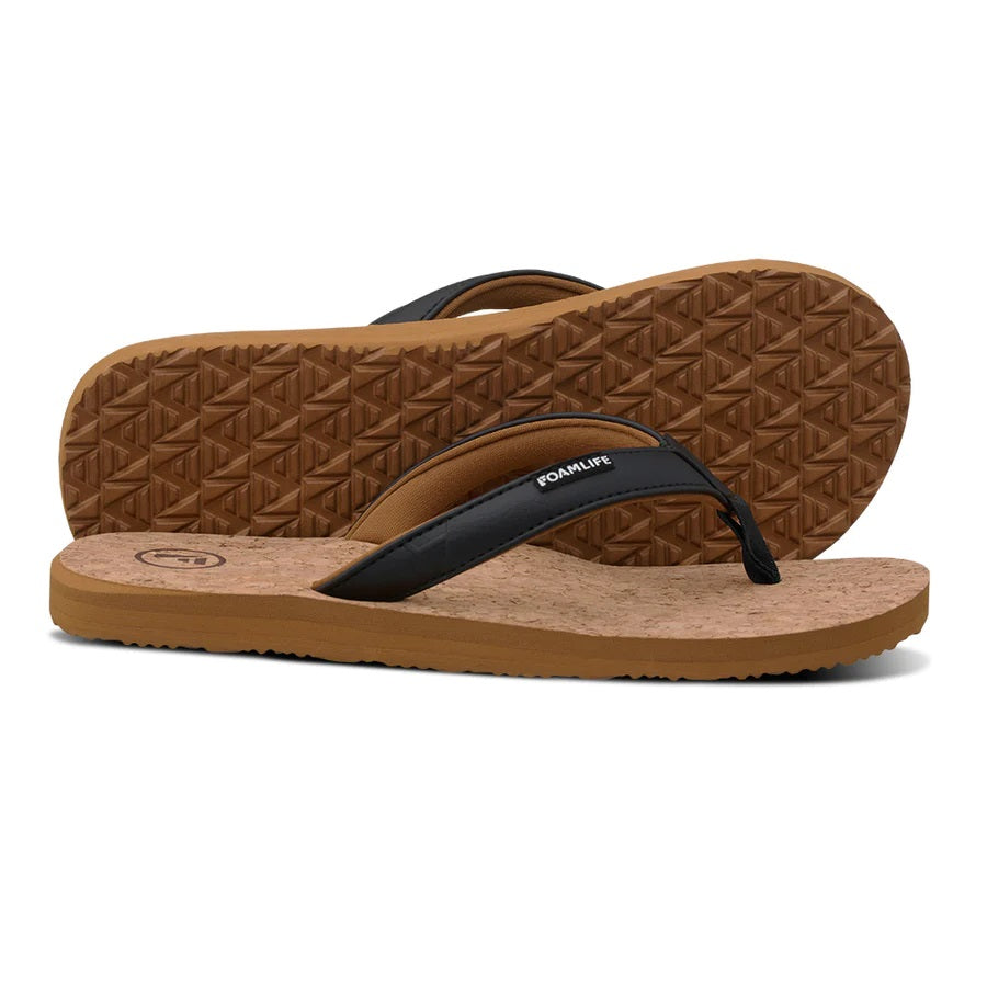 Foamlife Women's Goldie Earth Cork Flip-Flops - Latte Brown