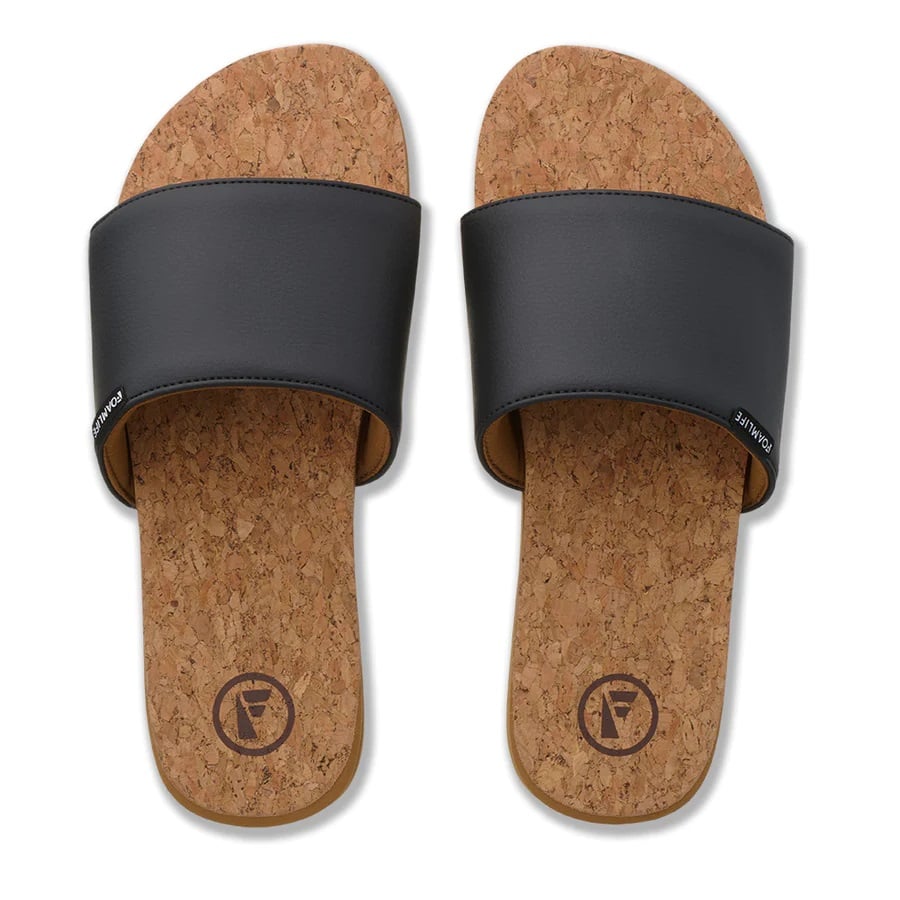 Foamlife Women's Goldie Earth Cork Slides - Latte Brown