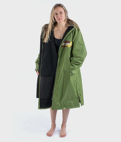 Dryrobe Advance Long Sleeve Remix Adult Changing Robe in Forest Green / Black /  Camouflage