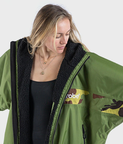 Dryrobe Advance Long Sleeve Remix Adult Changing Robe - Green/Black/Camo