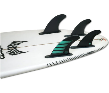 Futures F6 Alpha 5-Fin Medium Surfboard Fins - Carbon/Teal