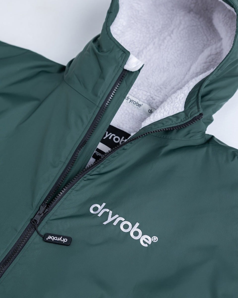 Dryrobe Advance Long Sleeve Changing Robe - Dark Green / Nimbus Cloud