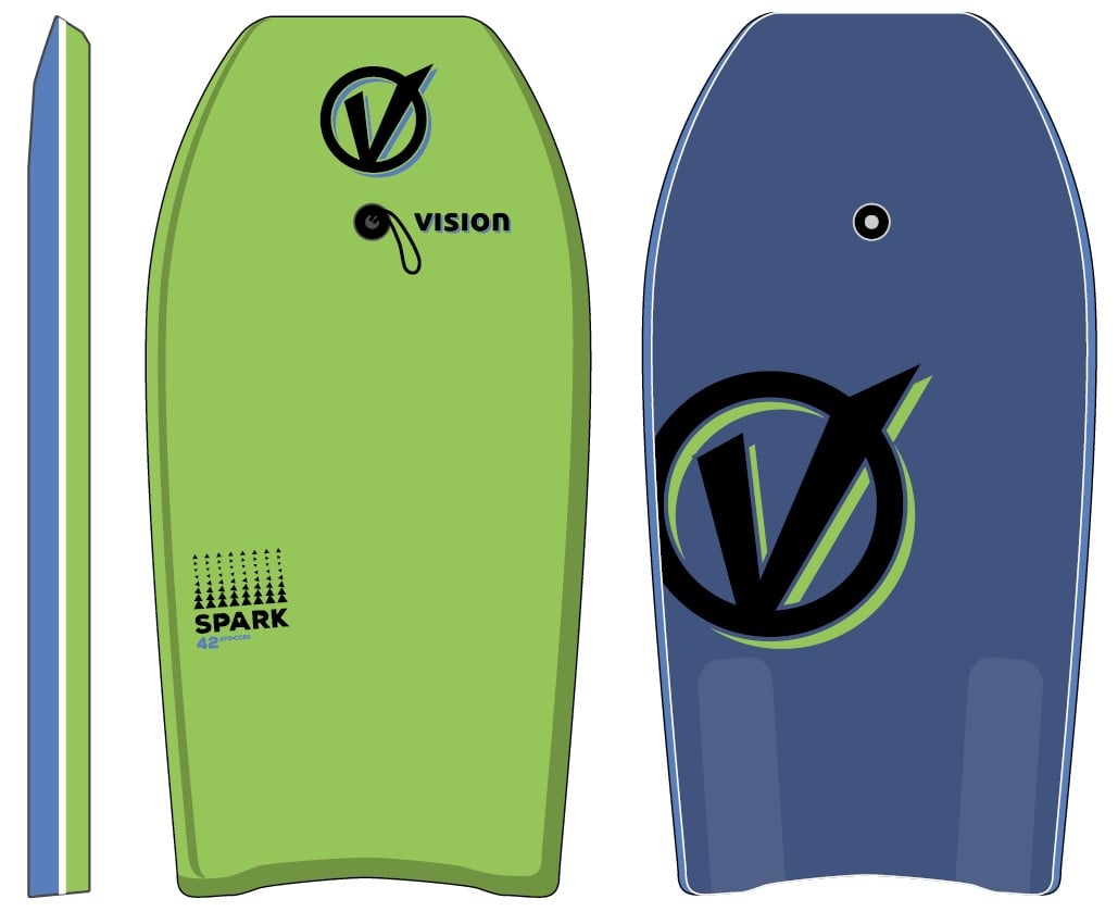 Vision Spark Bodyboard in Green/Blue