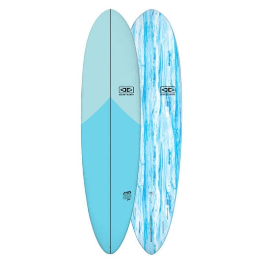 Ocean and Earth Happy Hour Epoxy 7ft6 Soft Surfboard - Sky Blue - Full View