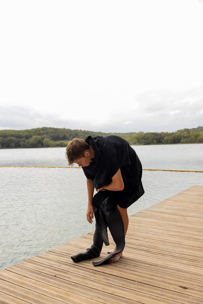 Orca Cotton Changing Robe/Poncho - Black