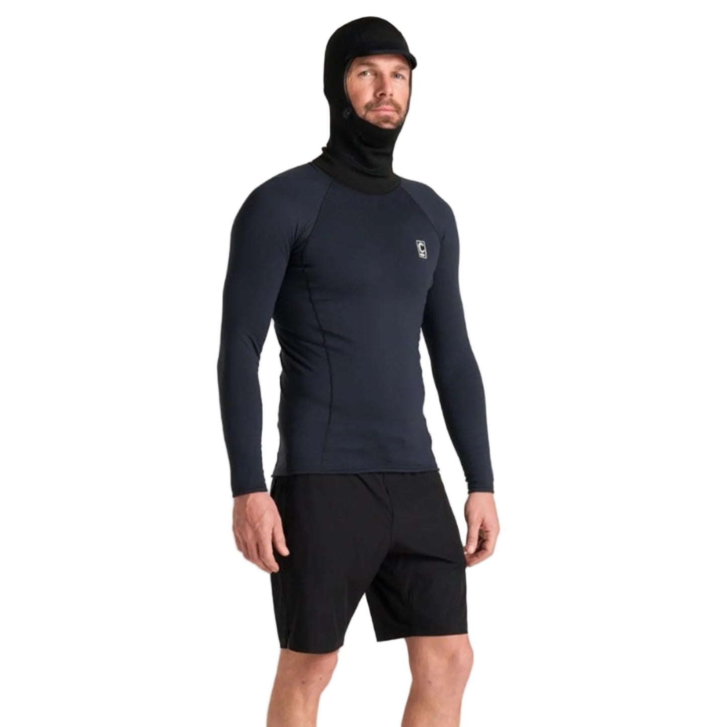C-Skins HDi Skins Mens Long-Sleeved Hooded Rash Vest in Black