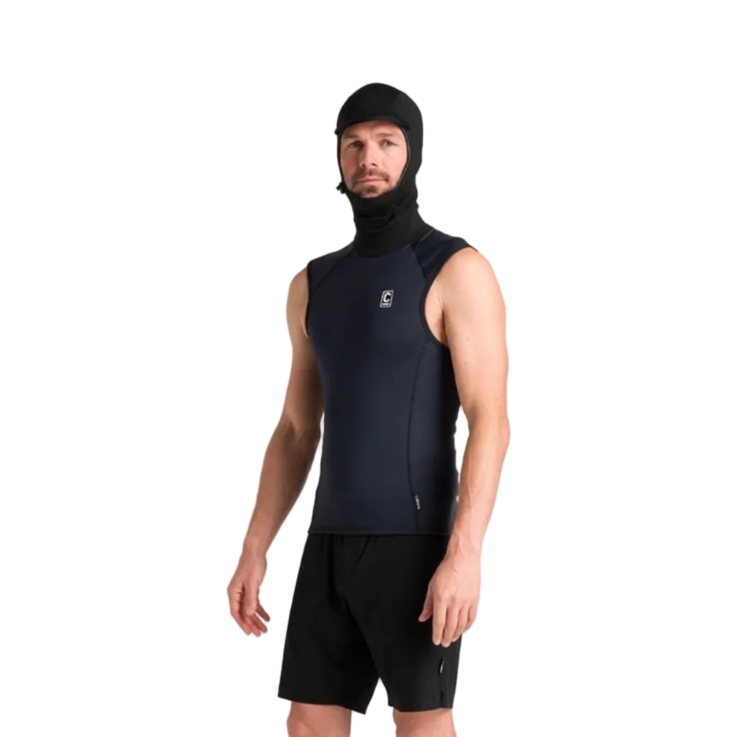 C-Skins HDi Skins Mens Hooded Thermal Rash Vest in Black