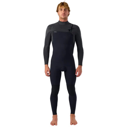 O'Neill Hyperfreak 4/3mm+ Chest Zip Wetsuit 2026 - Black / Tempered Steel