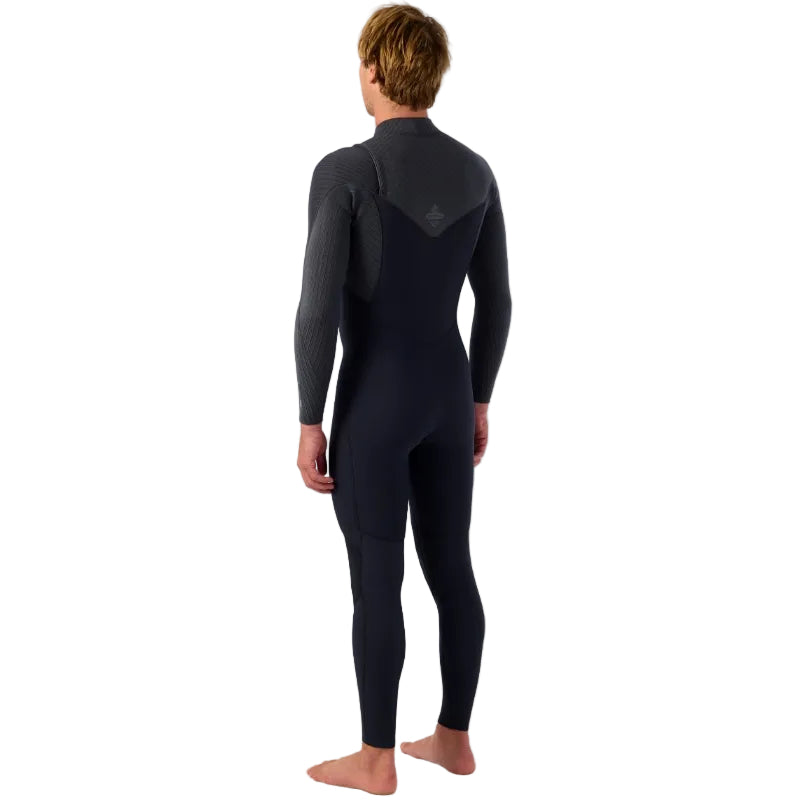 O'Neill Hyperfreak 4/3mm+ Chest Zip Wetsuit 2026 - Black / Tempered Steel
