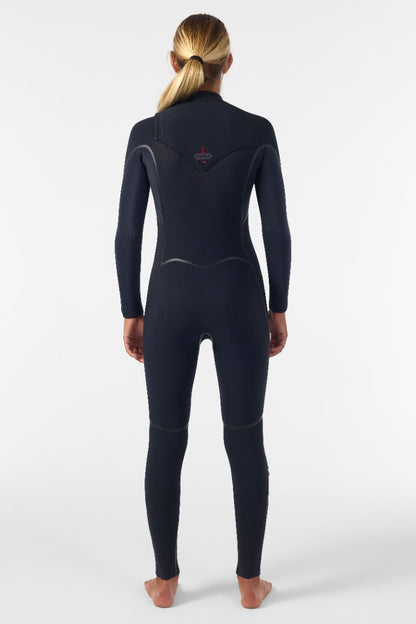 O'Neill Womens Hyperfreak Fire 4/3+mm Chest Zip Wetsuit 2026 - Black