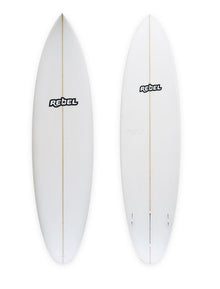 Rebel Mid Length Surfboard - Clear - Full View