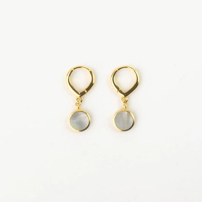 Pineapple Island Asri Jalan Mother of Pearl Hoop Earrings in Gold