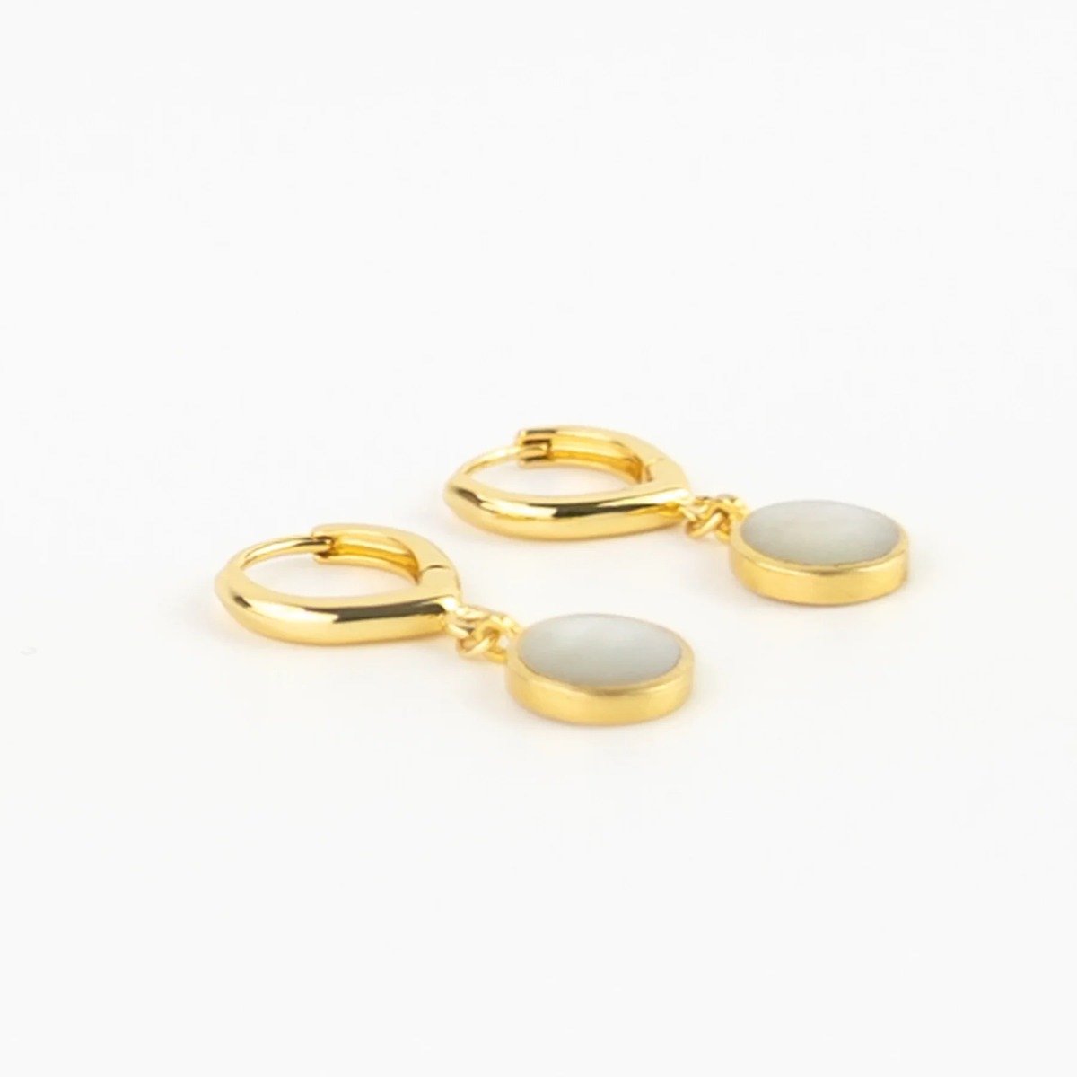 Pineapple Island Asri Jalan Mother of Pearl Hoop Earrings - Gold