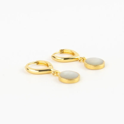 Pineapple Island Asri Jalan Mother of Pearl Hoop Earrings - Gold