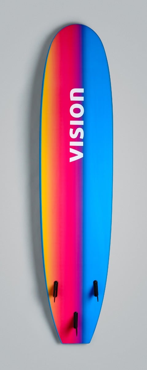 Vision Ignite XPS 9ft Foam Softboard - Blue / Psychedelic - back