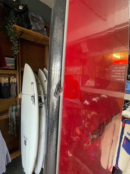 Drag Coffin Thruster 8ft Surfboard - Black/Red - TRANSIT DAMAGED