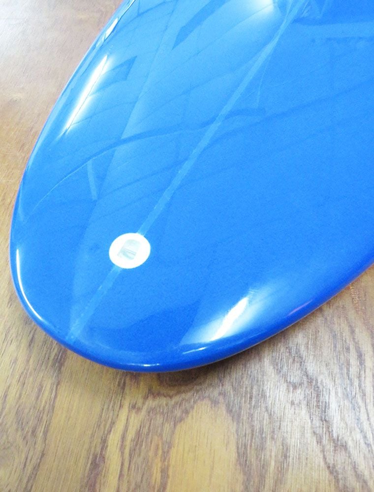Rebel Mid Length Surfboard - Resin Blue - Tail