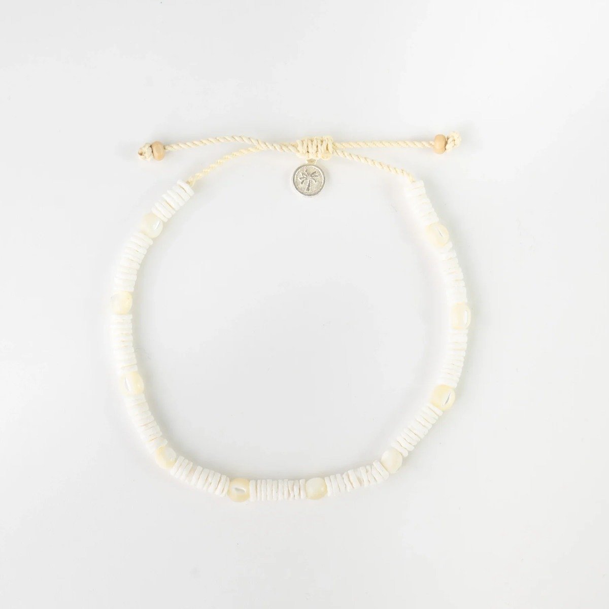 Pineapple Island Madasari Beach Mother of Pearl Shell Anklet in White