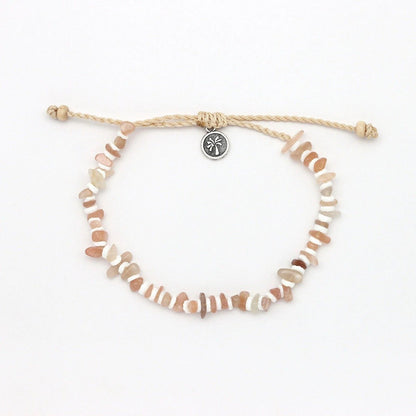 Pineapple Island Dunes Stone Bead Anklet in Natural