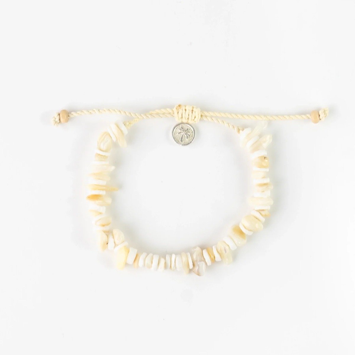 Pineapple Island Canggu Puka Shell Surfer Bracelet in White