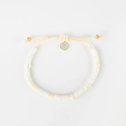 Pineapple Island Madasari Beach Mother of Pearl Shell Bracelet in White