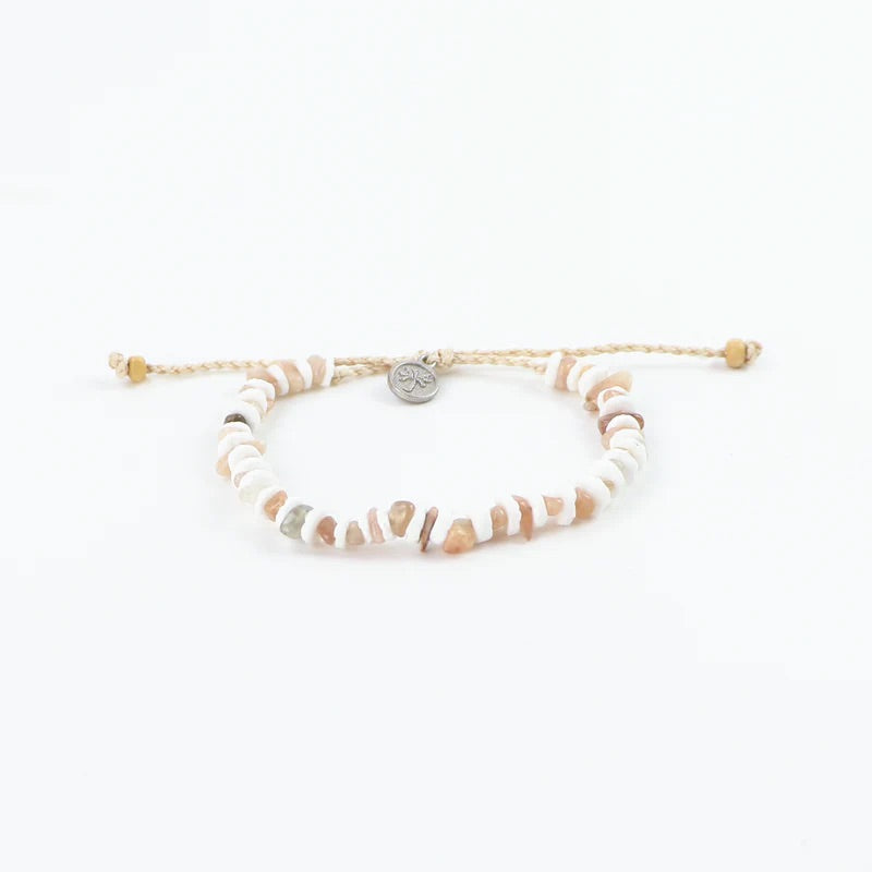Pineapple Island Dunes Stone Bead Bracelet - Natural