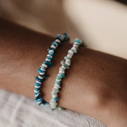 Pineapple Island Dunes Stone Bead Bracelet - Blue