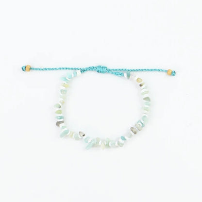 Pineapple Island Dunes Stone Bead Necklace in Blue