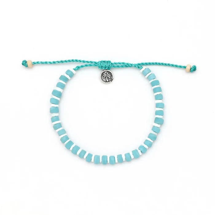 Pineapple Island Beaded Anklet - Blue