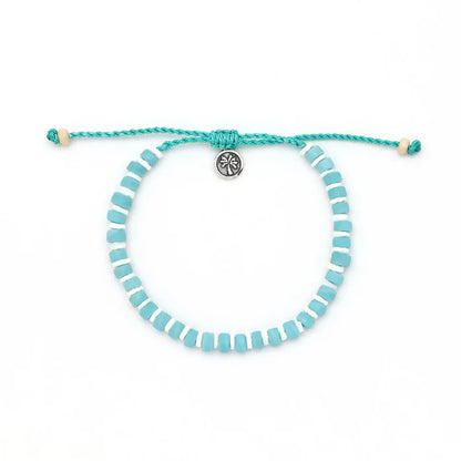 Pineapple Island Beaded Anklet - Blue